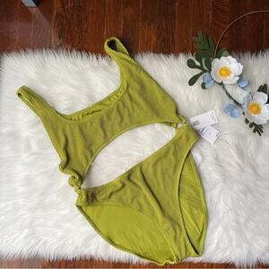 GOOD AMERICAN Always Fits Monokini Green Chartreuse NWT